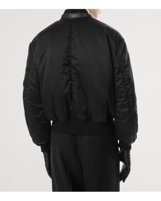 Tom Ford Black Silk Satin Bomber Jacket for men