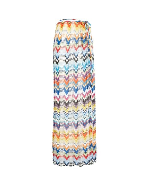 Missoni White Fringed Zigzag Maxi Skirt