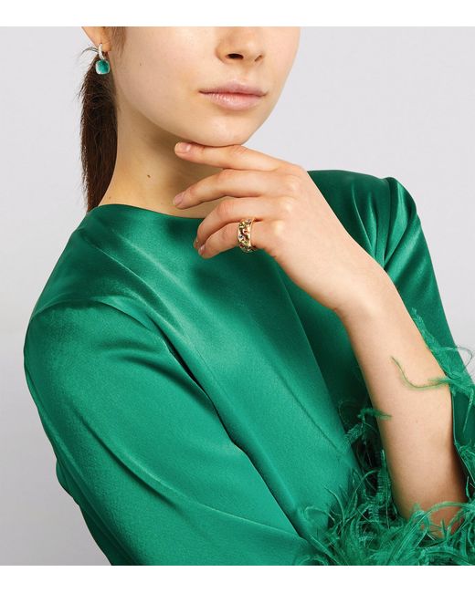 Pomellato Green Diamond, Topaz And Agate Nudo Classic Drop Earrings