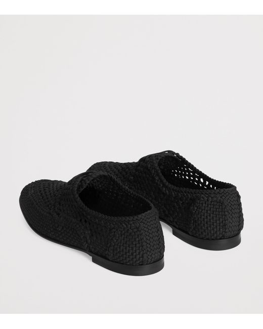 Dolce & Gabbana Black Woven Derby Shoes for men