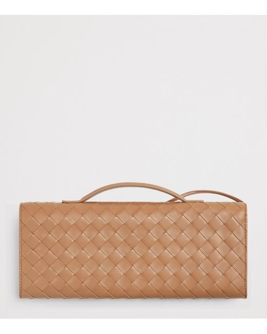 Bottega Veneta Brown Leather Andiamo Clutch Bag