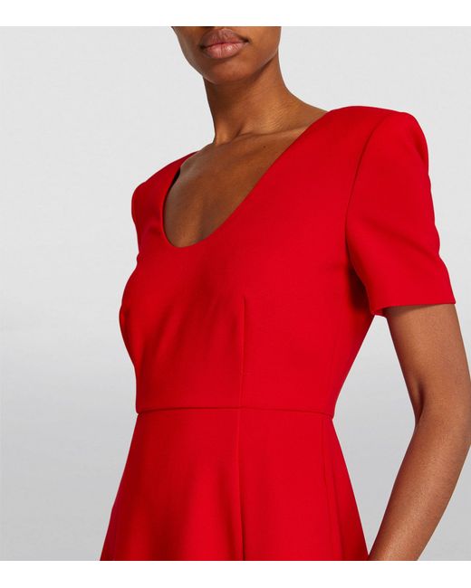 Roland Mouret Red Short-sleeve Midi Dress