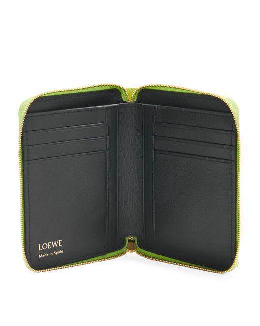 Loewe Green Leather Knot Zip-Around Wallet