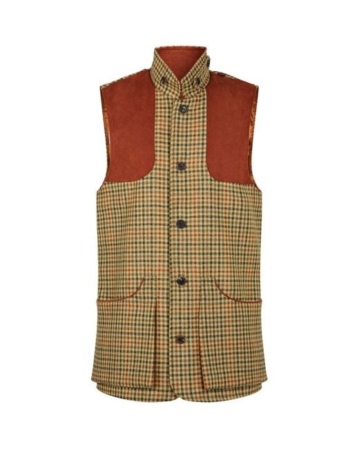 James Purdey & Sons Orange Tweed High-collar Shooting Vest for men