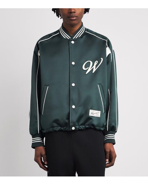 Wooyoungmi Green Logo Baseball Jacket for men