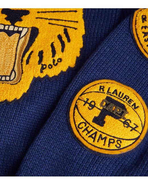 Polo Ralph Lauren Blue Varsity-patch Cardigan for men