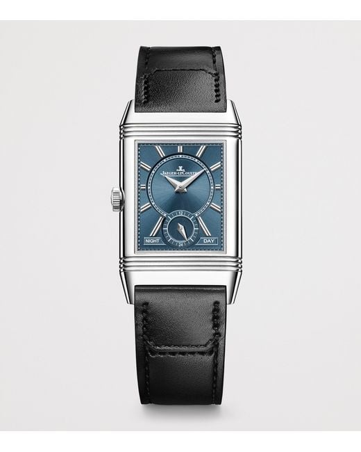 Jaeger-lecoultre Black Stainless Steel Reverso Tribute Small Seconds Watch