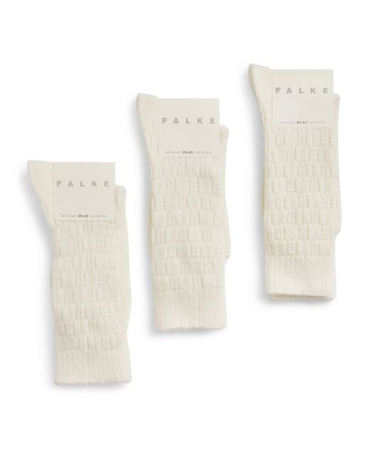 Falke White Alpaca-Blend Brick Wall Socks