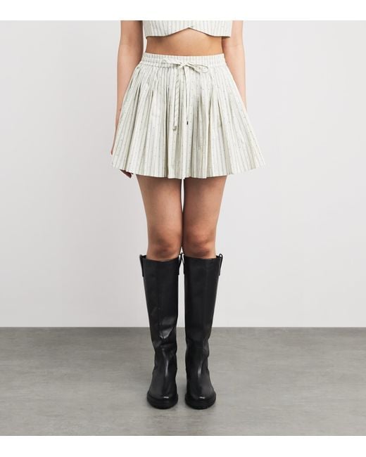 Sandro Natural Embellished Stripe Mini Skirt