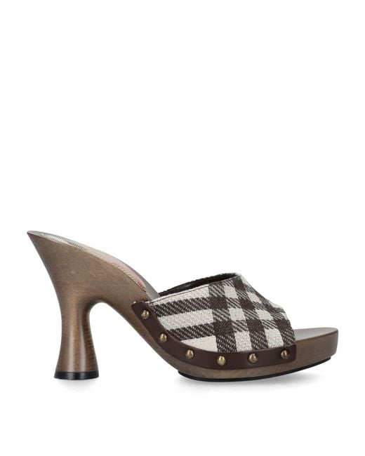 Burberry Brown Check Potter Mules 75