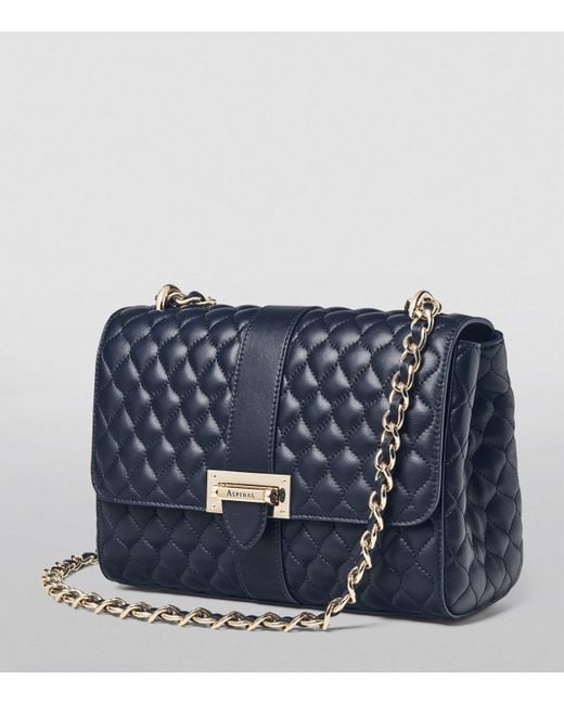 Aspinal Blue Large Lottie Shoulder Bag