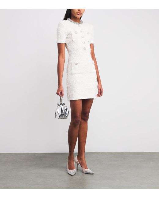 white christmas dresses Buttoned Knit Mini Dress