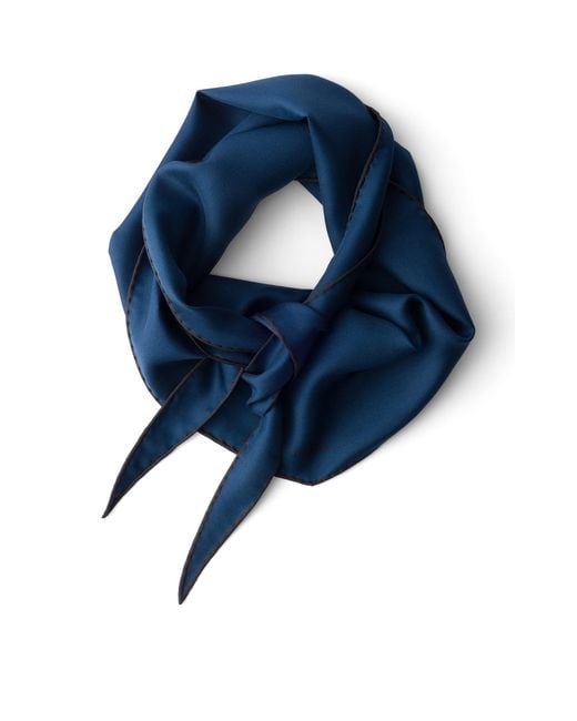 Prada Blue Silk Twill Scarf