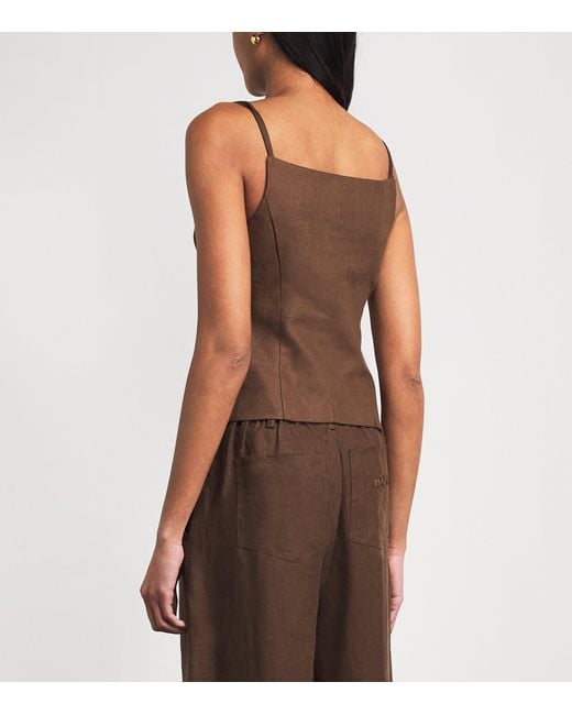 Maje Brown Linen Tank Top
