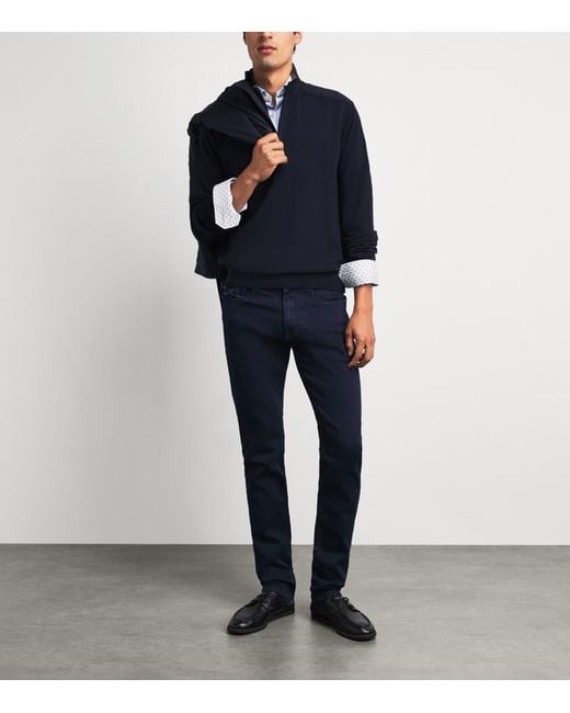 Eton of Sweden Blue Supima Cotton Check Slim Fit Shirt for men