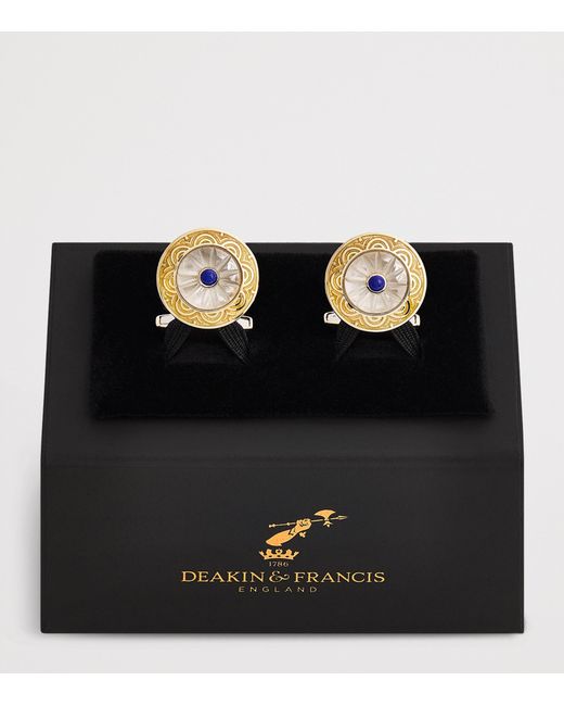 Deakin & Francis Metallic And Sapphire Cufflinks for men