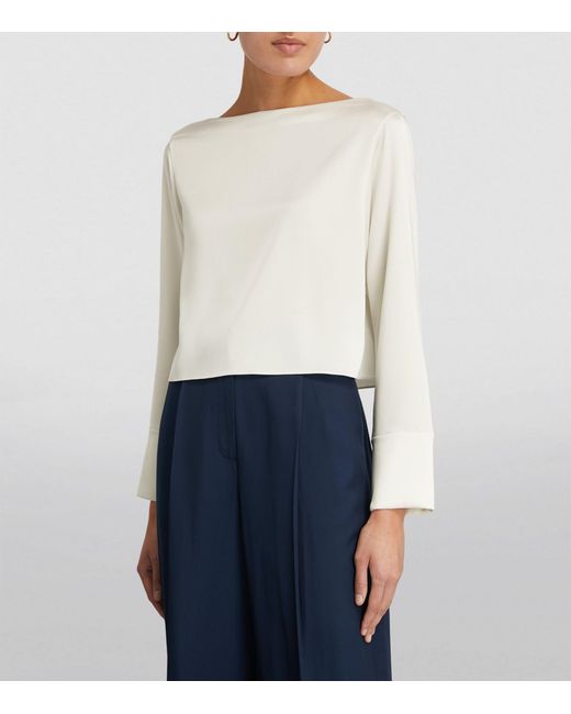 Theory White Boat-neck Blouse