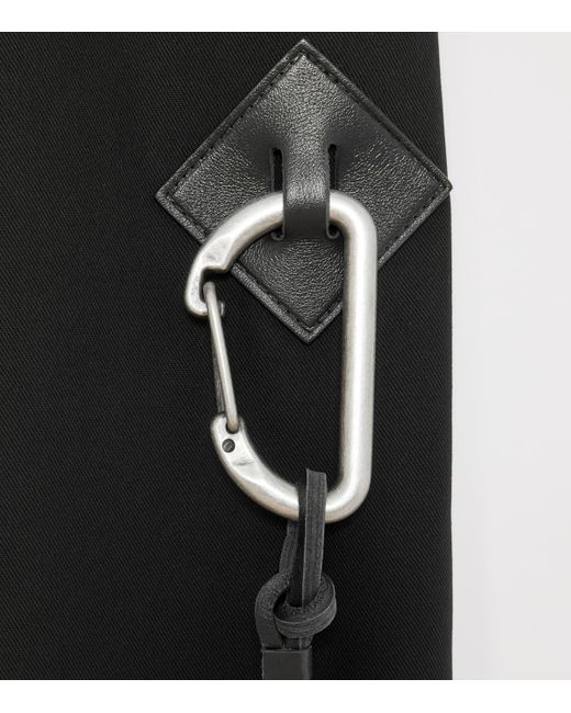 Loewe Black Cotton Buckle-Detail Pleated Trousers for men