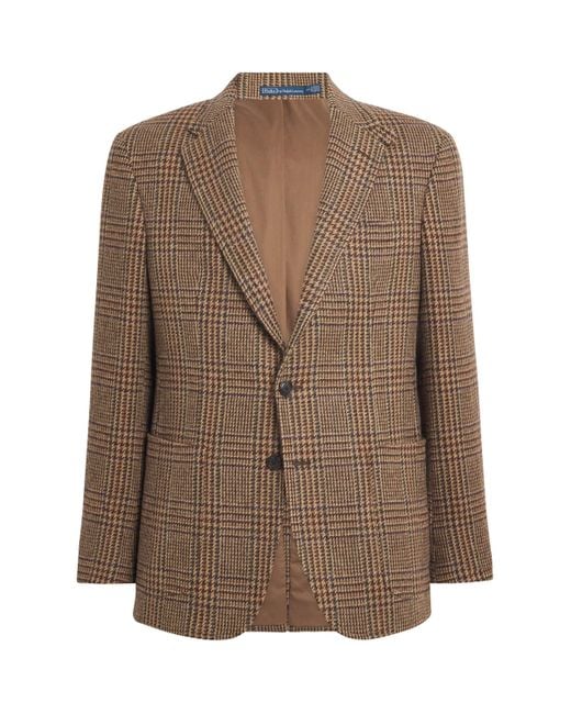 Polo Ralph Lauren Brown Wool Glen Plaid Blazer for men