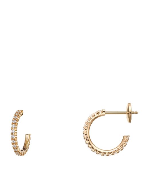 Cartier Metallic Small And Diamond Étincelle De Hoop Earrings