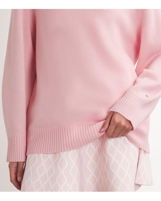 Maje Pink Wool-Blend Rollneck Sweater