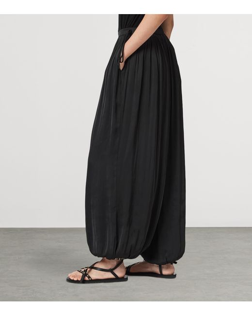 AllSaints Black Eshe Barrel-Leg Trousers
