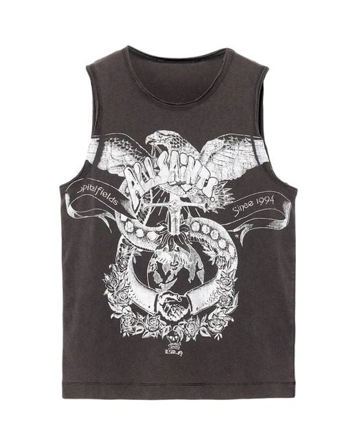 AllSaints Gray Organic Cotton Jenny Tank Top