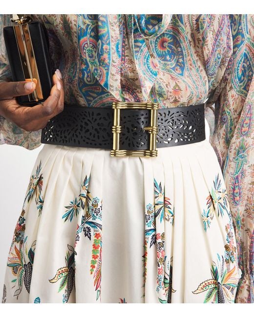Etro Black Reversible Laser-Cut Belt