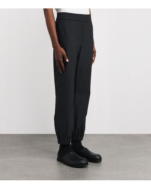 Moose Knuckles Black Cuffed Logo Trackpants for men