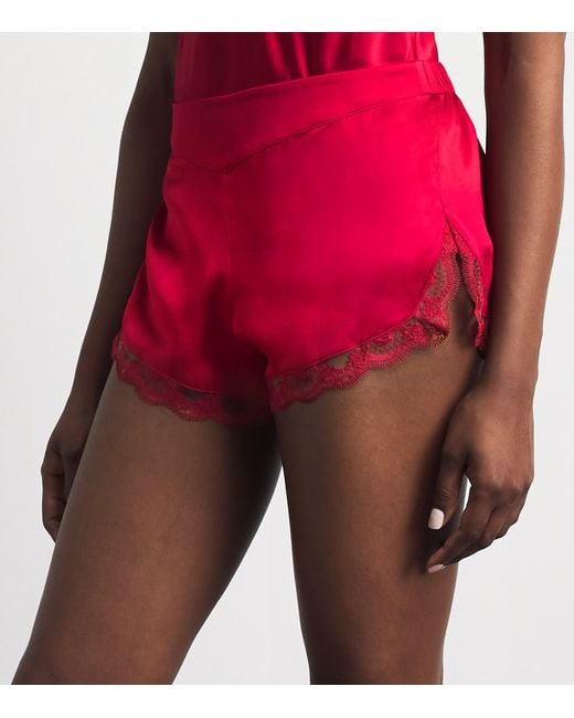 Simone Perele Red Silk-Blend Love Me Shorts