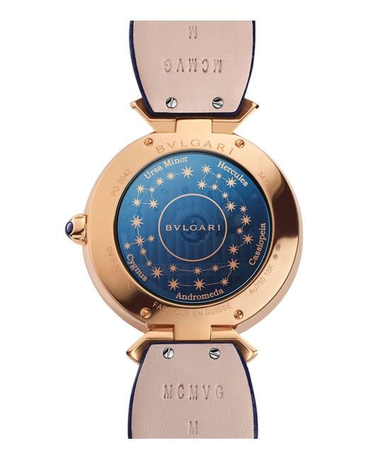 BVLGARI Blue Rose Gold And Diamond Divas' Dream Watch 37mm