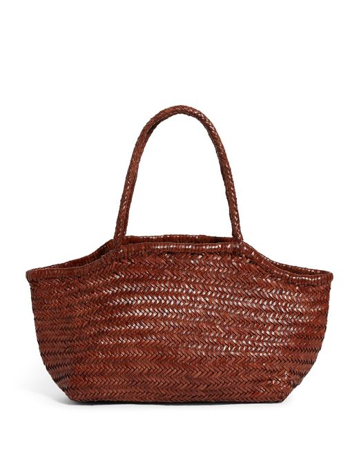 Weekend by Maxmara Red Leather Woven Tote Bag