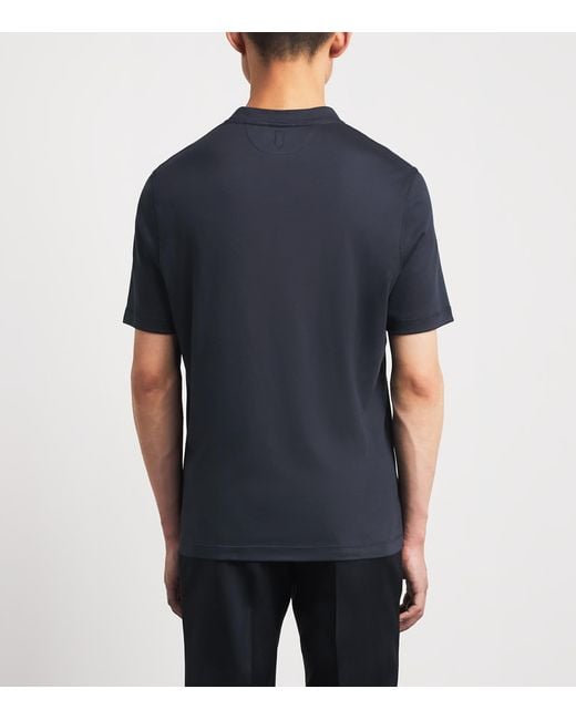 Canali Blue Cotton T-Shirt for men