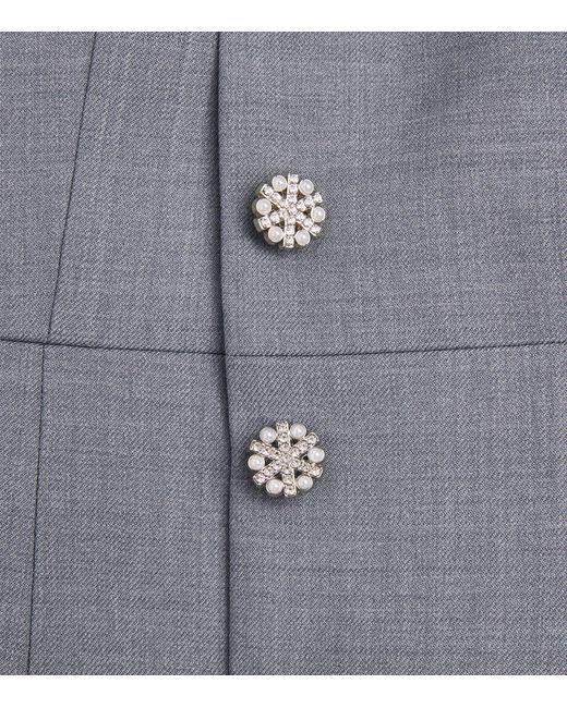 Maje Blue Wool-Blend Waistcoat