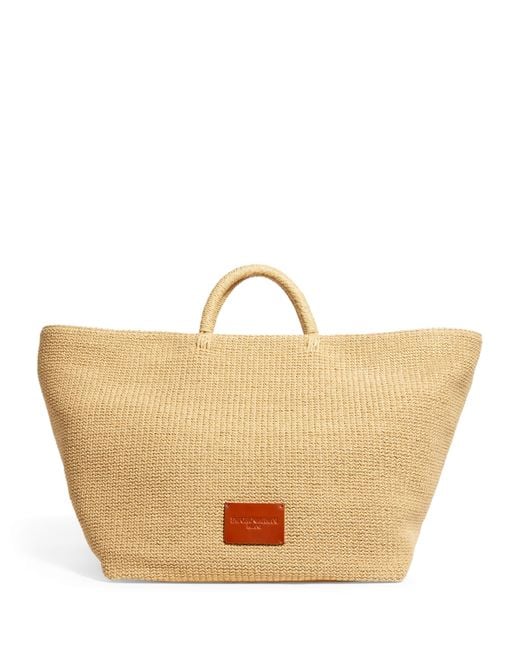 Emporio Armani Brown Large Raffia Tote Bag for men
