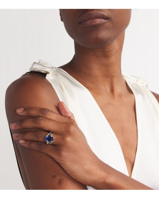 Suzanne Kalan Blue Ceylon Sapphire And Diamond One Of A Kind Ring