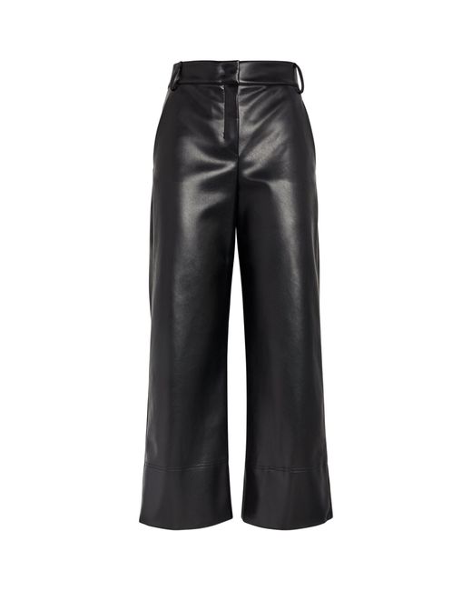 Max Mara Black Faux-leather Slim-leg Trousers