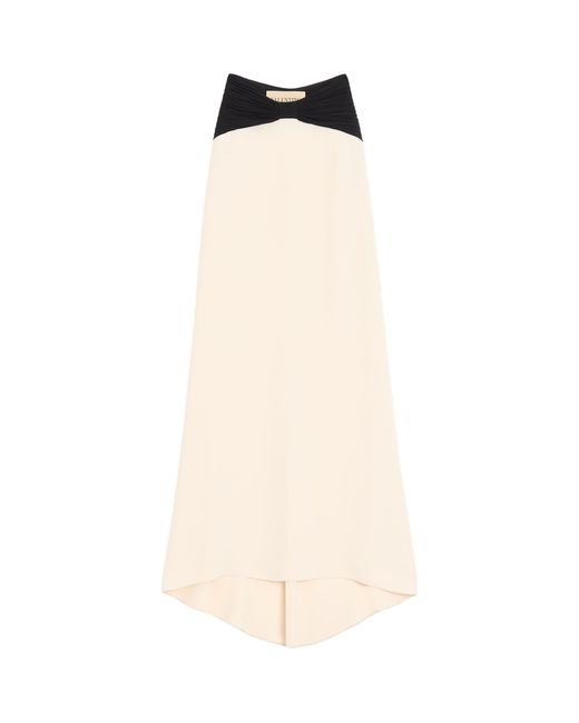 Valentino Natural Silk Gathered-Waist Maxi Skirt