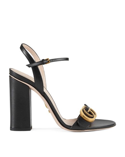 Gucci Metallic Leather Marmont Sandals 105