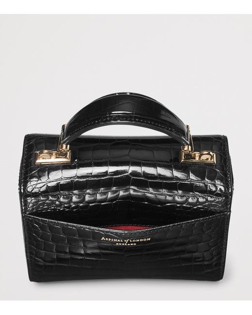Aspinal Black Mini Leather Mayfair Top-Handle Bag