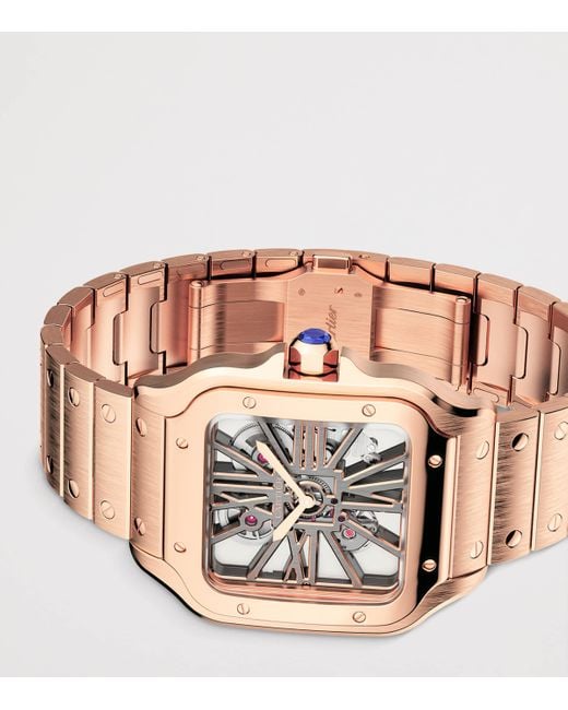 Cartier Metallic Large Santos De Skeleton Watch for men