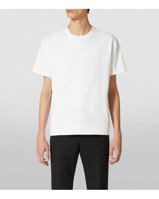 Valentino Garavani White Cotton Logo-hem T-shirt for men
