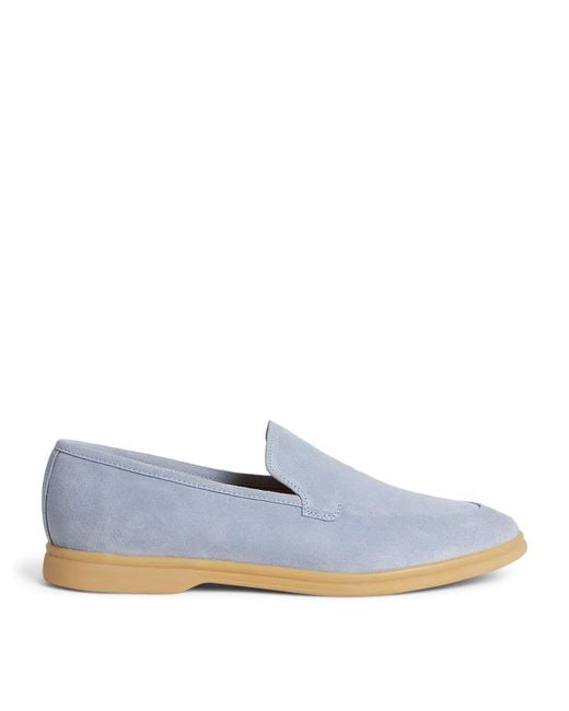 Eleventy Blue Suede Loafers