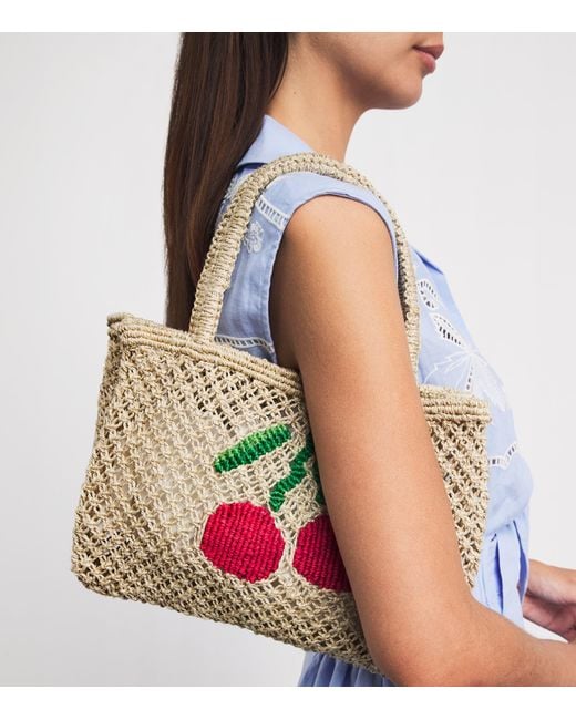 The Jacksons Pink Jute Cherry Tracey Tote Bag