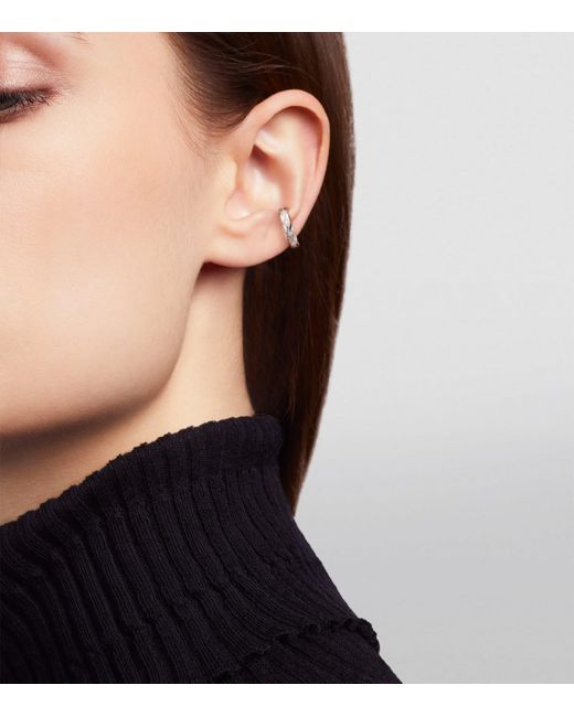 Chanel White And Diamond Coco Crush Single Earring
