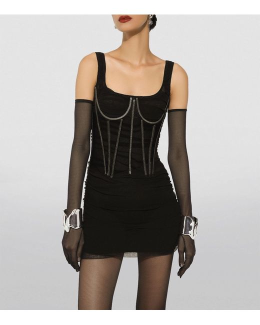 Dolce & Gabbana Black Corset Mini Dress
