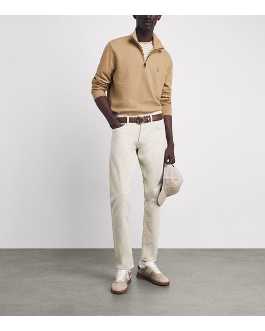 Polo Ralph Lauren Natural Estate-Rib Quarter-Zip Sweater for men