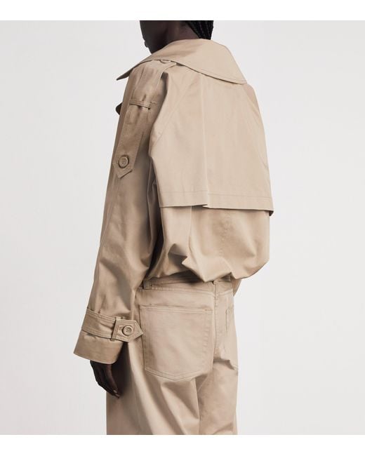 Acne Natural Cotton Cropped Trench Coat