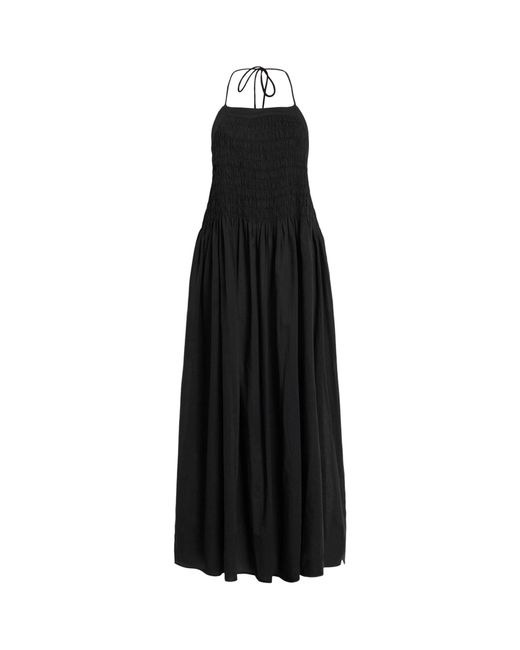 AllSaints Black Cotton Halterneck Iris Dress