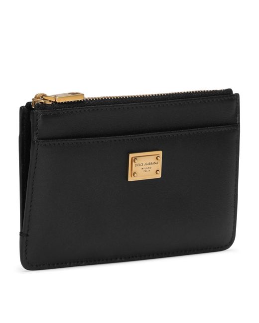 Dolce & Gabbana Black Calfskin Logo Card Holder